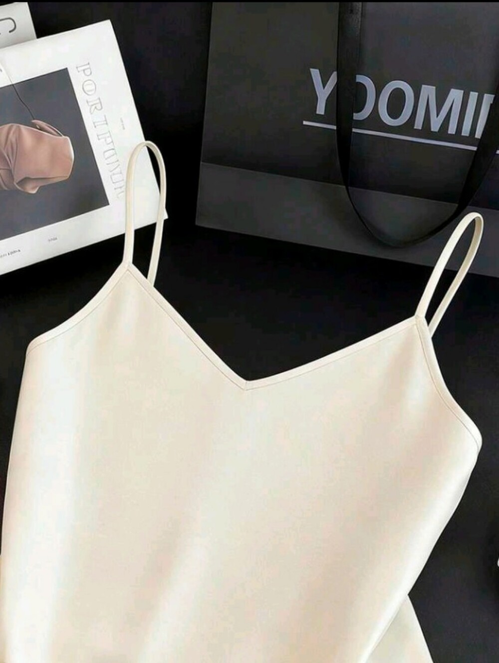 Women's Elegant Cream White Lace Hem Camisole,Elegant Summer Tea Party Top - Picture 6 of 6